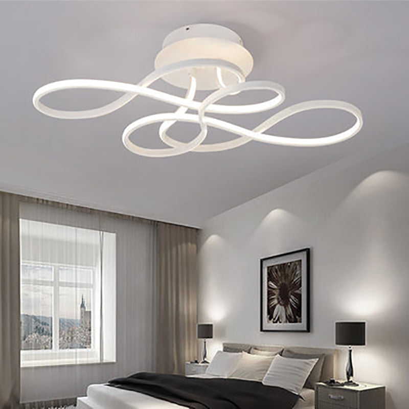 Transitional Aluminum LED Semi-Flush Ceiling Light