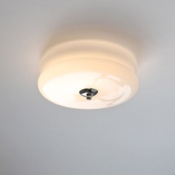 Minimalist Round Glass LED Flush Mount Ceiling Light