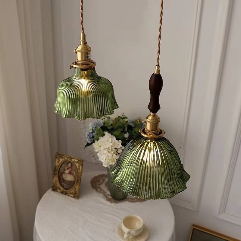 Minimalist Flower Walnut Pendant Light
