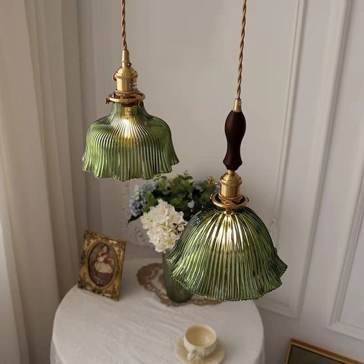 Minimalist Flower Walnut Pendant Light