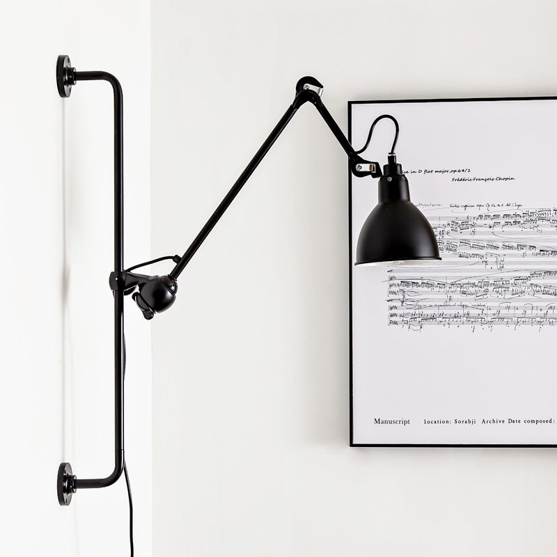 Vintage Industrial Iron Swing Arm Wall Sconce