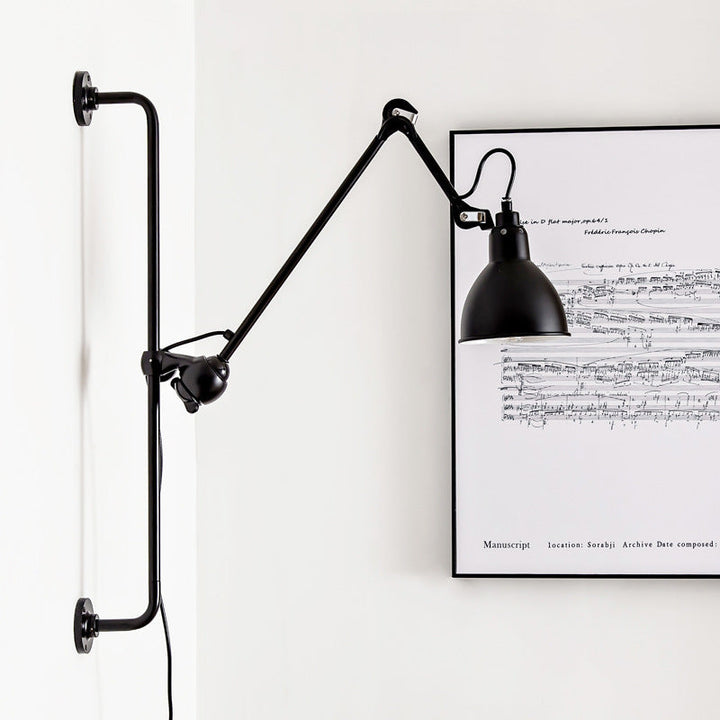 Vintage Industrial Iron Swing Arm Wall Sconce