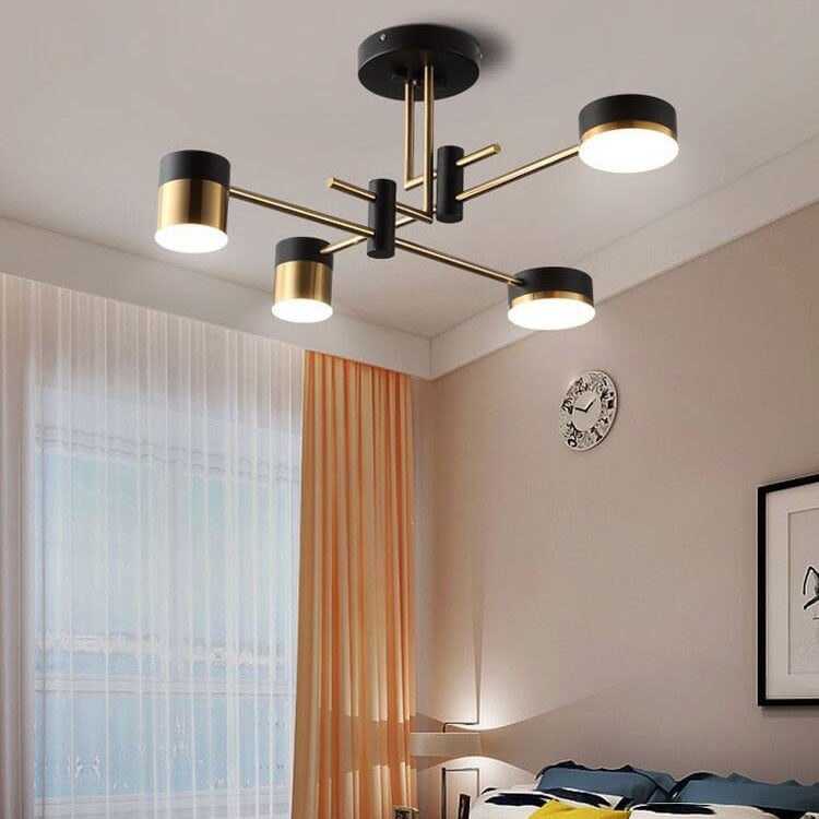 Minimalist 8-Light Semi-Flush Ceiling Light