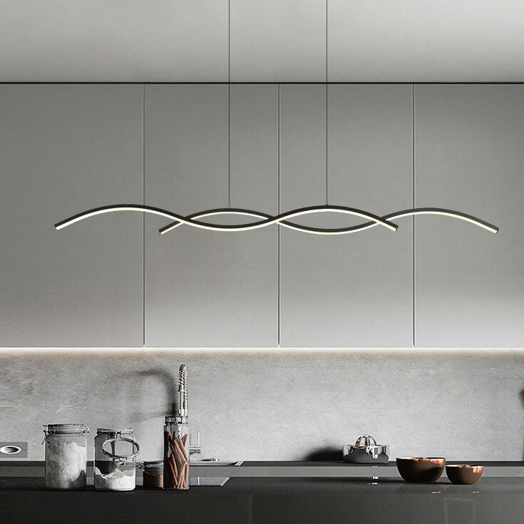 Minimalist Wave LED Chandelier