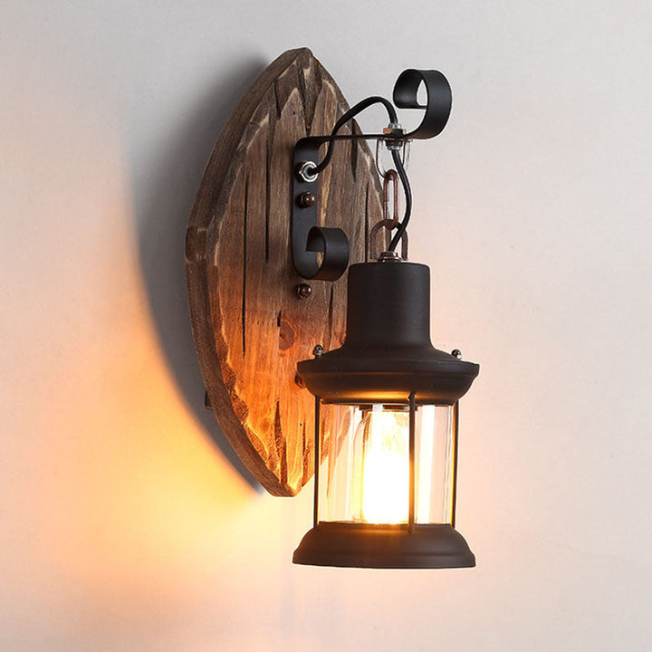 Traditional Disc Wood Wall Sconce