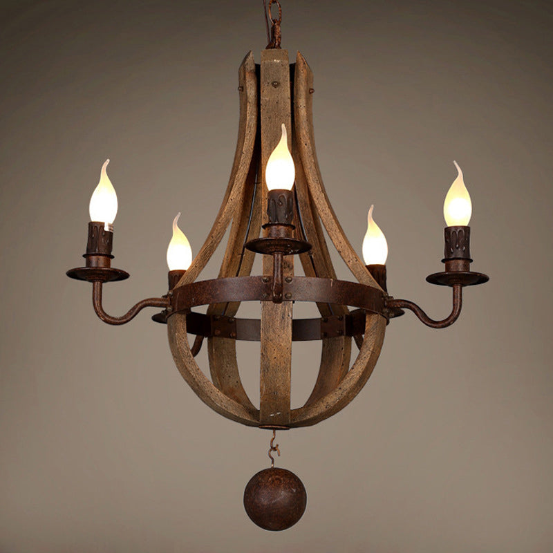 Traditional Branch Wooden 8-Light Chandelier