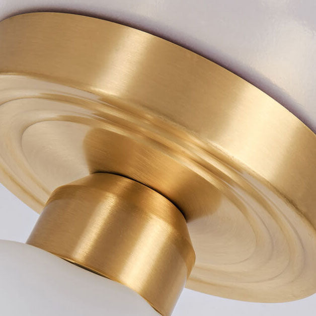 Japanese Vintage Dome Brass Semi-Flush Ceiling Light