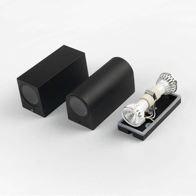 Modern Minimalist Outdoor Waterproof Aluminum Glass Cylinder 2-Light Wall Sconce Lamp for Outdoor Patio