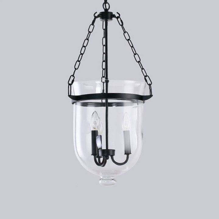 Traditional Round Glass 3-Light Chandelier