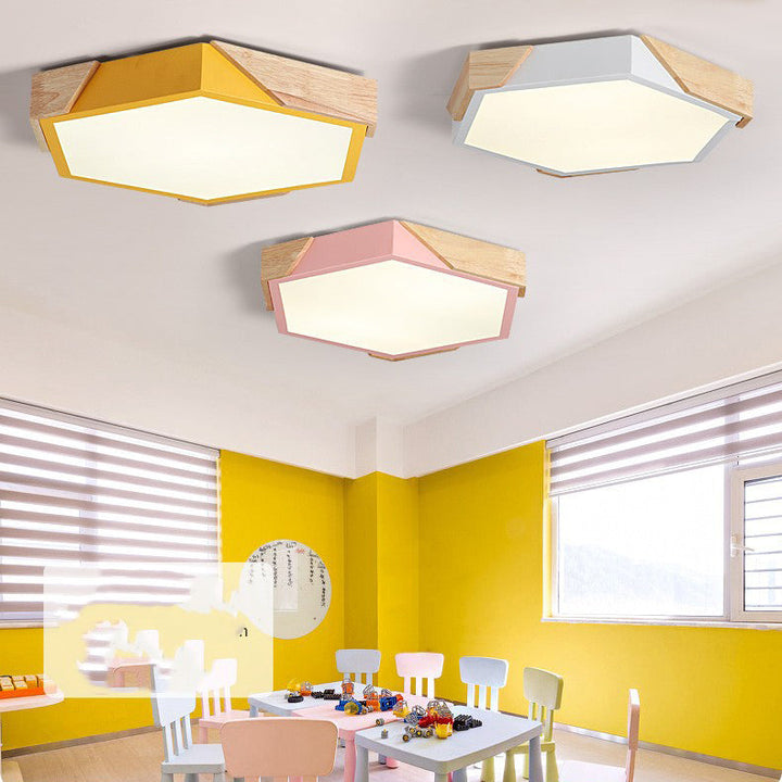 Nordic Wood LED Flush Mount Ceiling Light