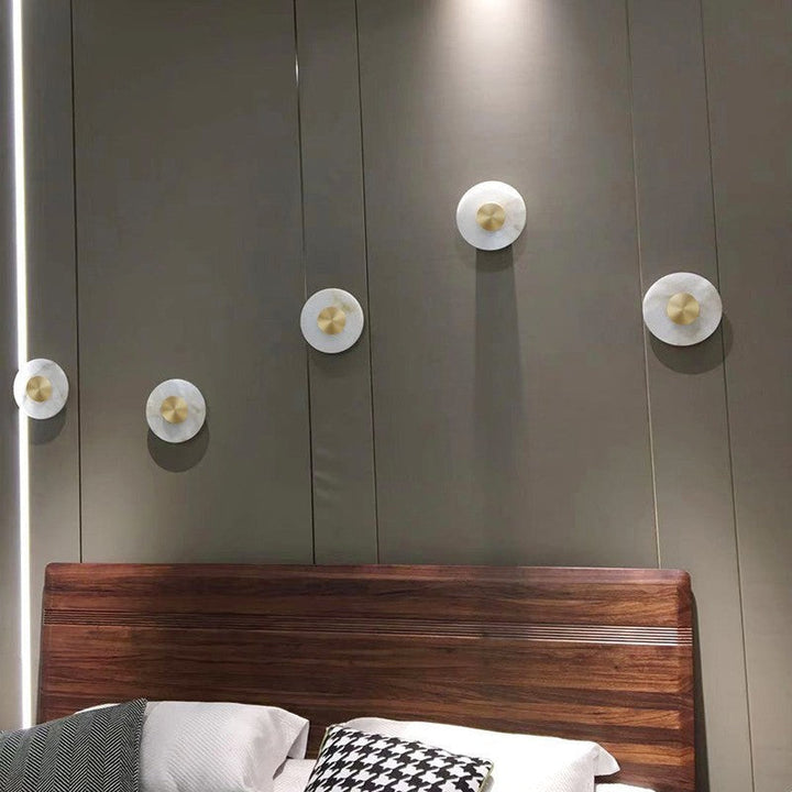 Minimalist Round Marble LED Wall Sconce
