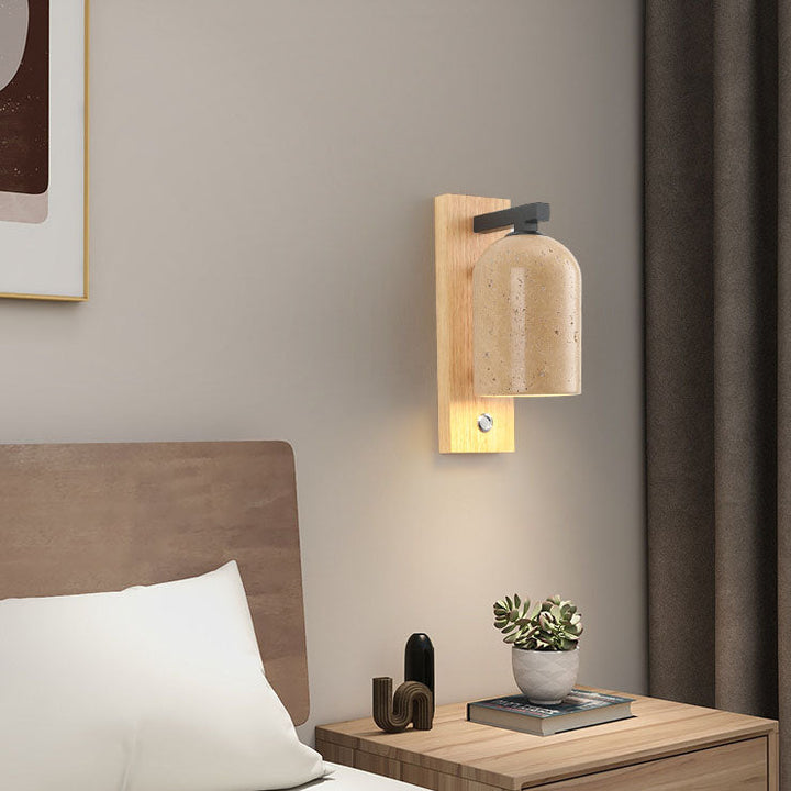 Traditional Cylinder Solid Wood Wall Sconce