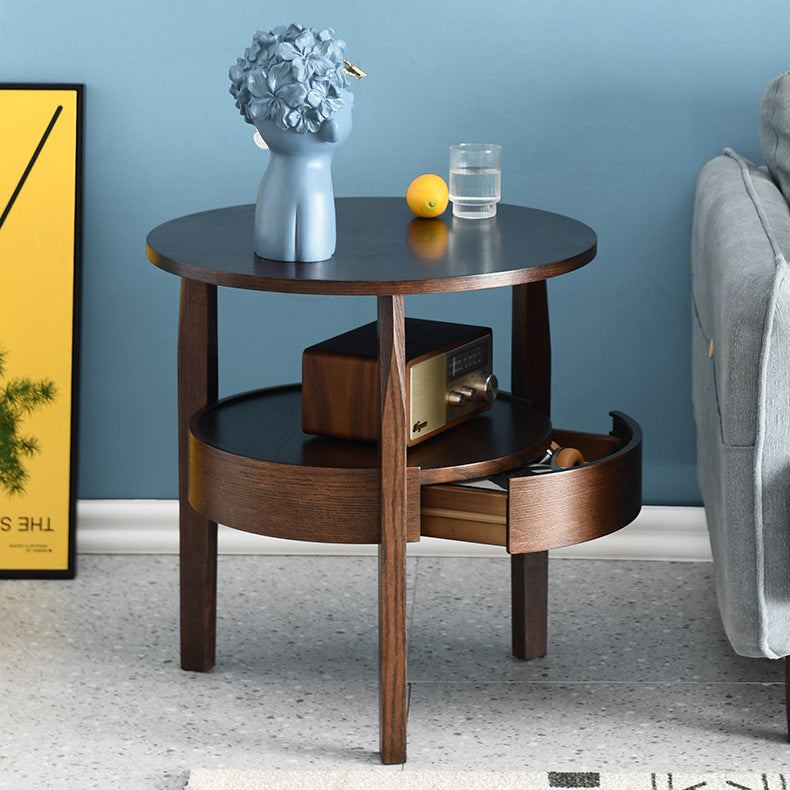Contemporary Circular Wood End Table