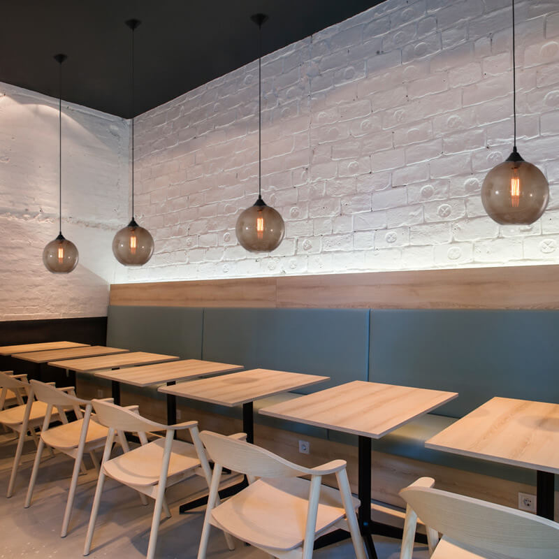 Stained Minimalist Round Glass Pendant Light