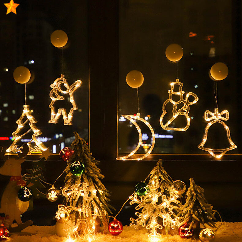 Santa Snowman Window Suction LED Lights