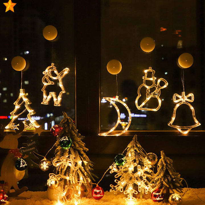 Santa Snowman Window Suction LED Lights