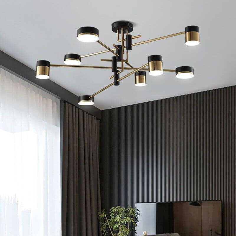 Minimalist 8-Light Semi-Flush Ceiling Light