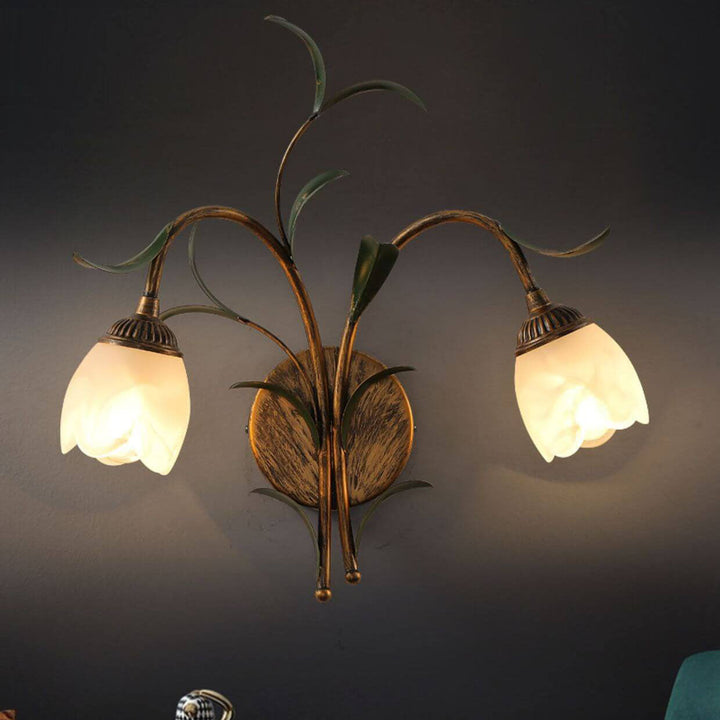 Minimalist Flower Glass 2-Light Wall Sconce