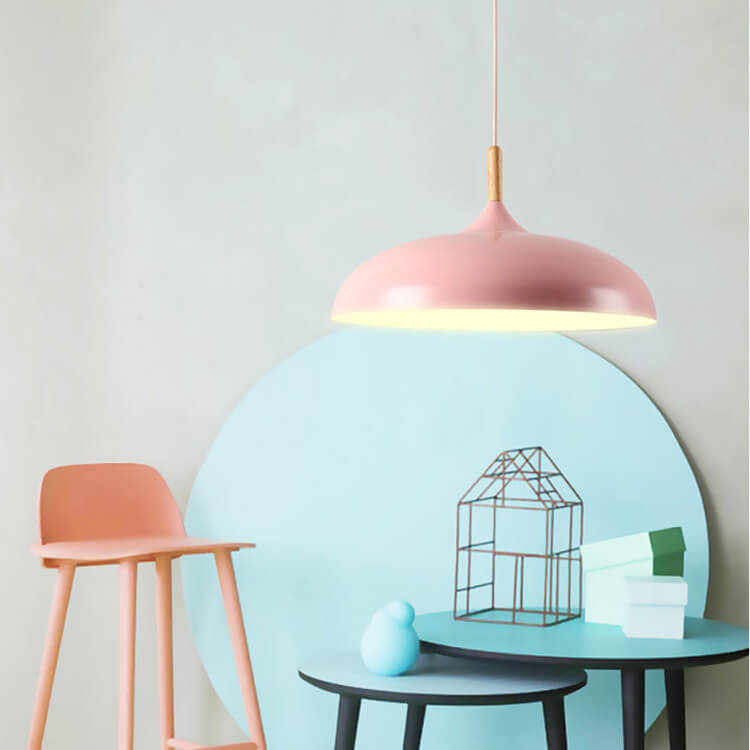 Modern Dome Wooden Pendant Light