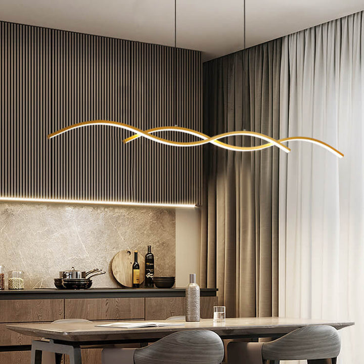 Minimalist Wave LED Chandelier