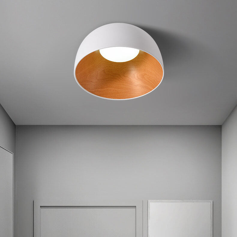 Minimalist Wooden LED Flush Mount Ceiling Light