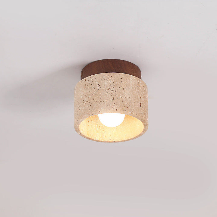 Wabi-Sabi Column Wood Semi-Flush Ceiling Light
