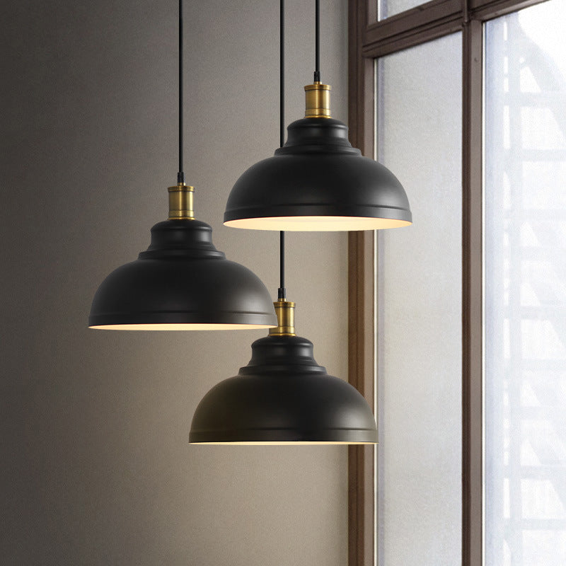 Industrial Contemporary Round Iron Pendant Light