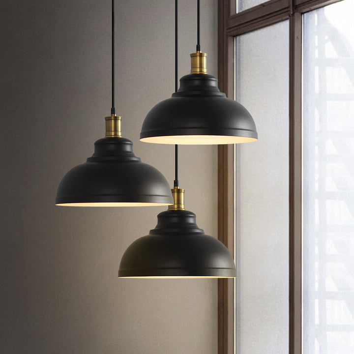 Industrial Contemporary Round Iron Pendant Light