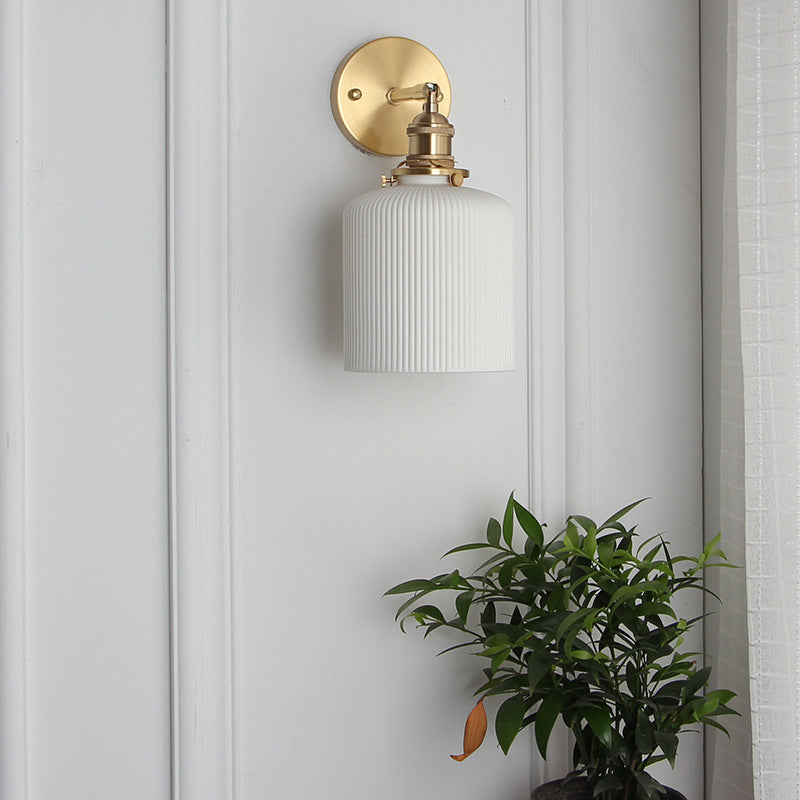 Minimalist Cylinder Brass Wall Sconce