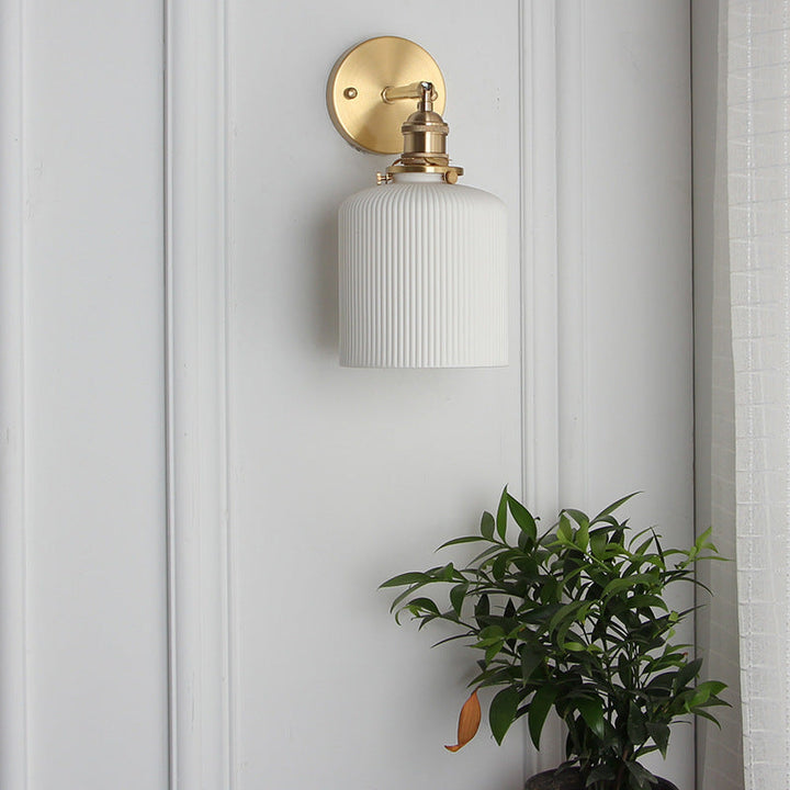 Minimalist Cylinder Brass Wall Sconce