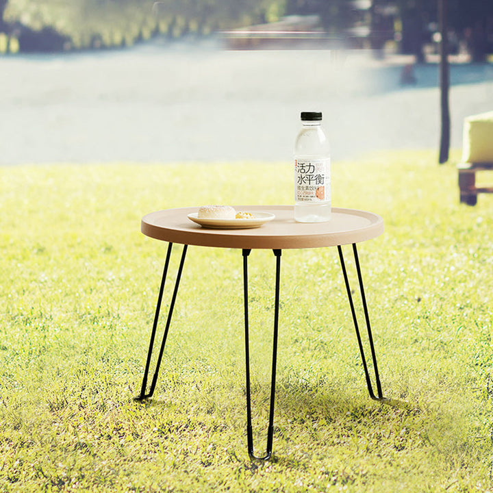Minimalist Round Metal Foldable Coffee Table