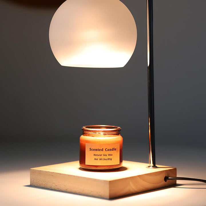 Modern Spherical Solid Wood Table Lamp