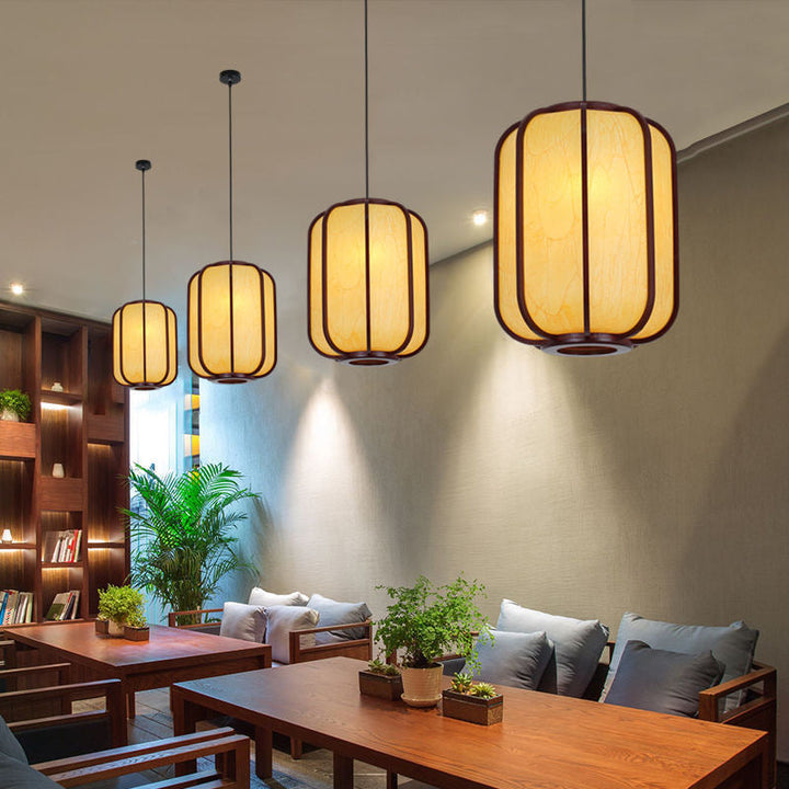 Traditional Lantern Wooden Pendant Light