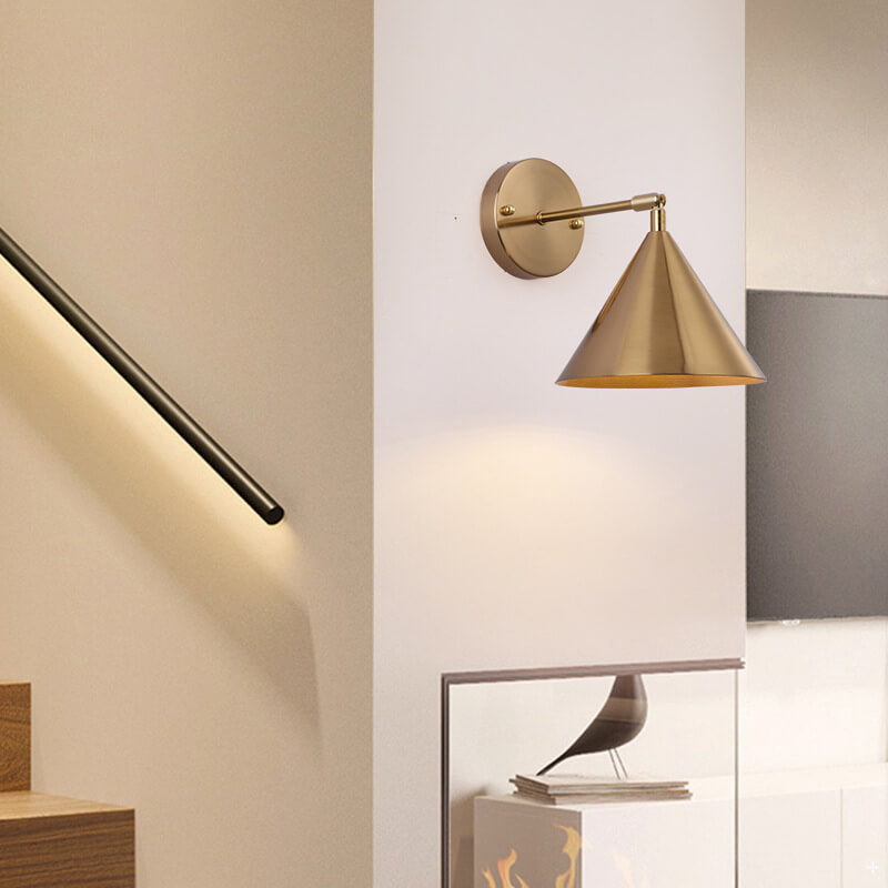 Contemporary Round Brass Wall Sconce