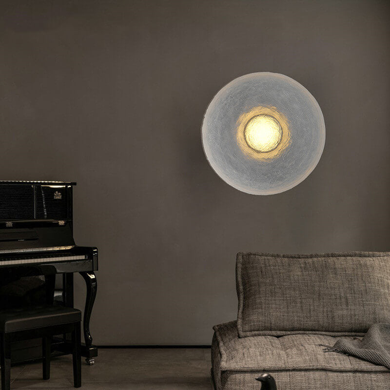 Minimalist Round Resin LED Wall Sconce