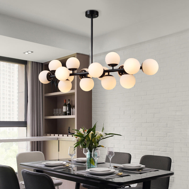 Nordic Globe Glass 16-Light Chandelier