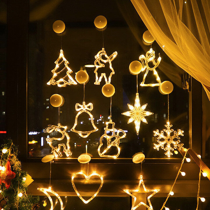 Santa Snowman Window Suction LED Lights
