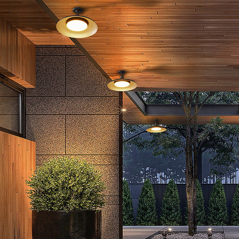 Nordic Round Steel Semi-Flush Ceiling Light