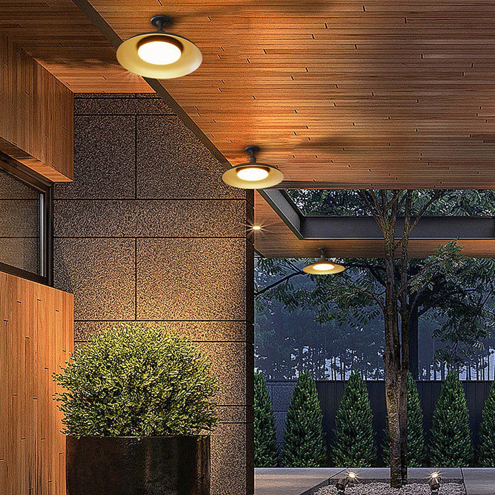 Nordic Round Steel Semi-Flush Ceiling Light