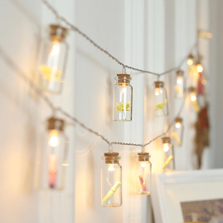 Wishing Bottle Tree Snow String Lights