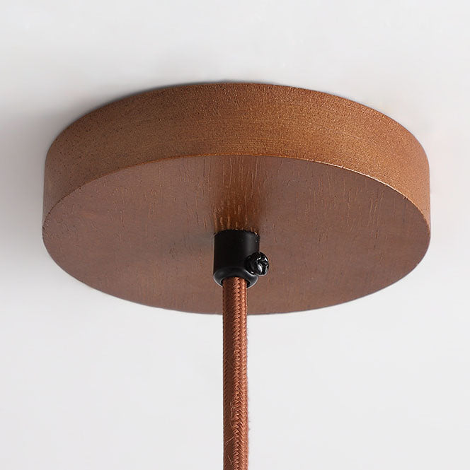 Traditional Round Wood LED Pendant Light