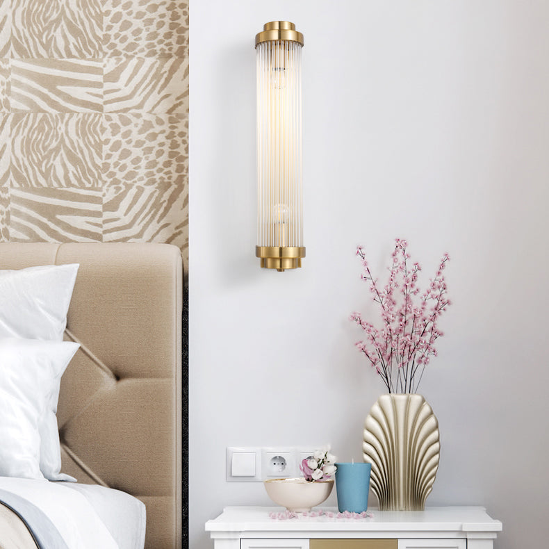 Traditional Cylinder Glass 2-Light Wall Sconce