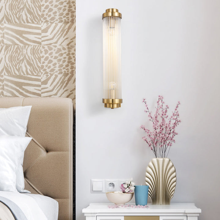 Traditional Cylinder Glass 2-Light Wall Sconce