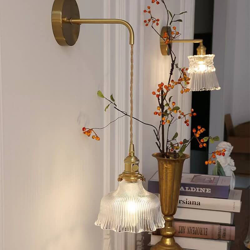 Minimalist Flower Copper Wall Sconce