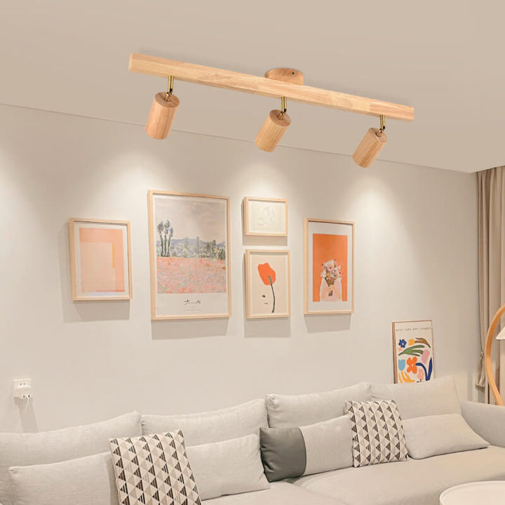 Minimalist Solid Wood LED Track Light