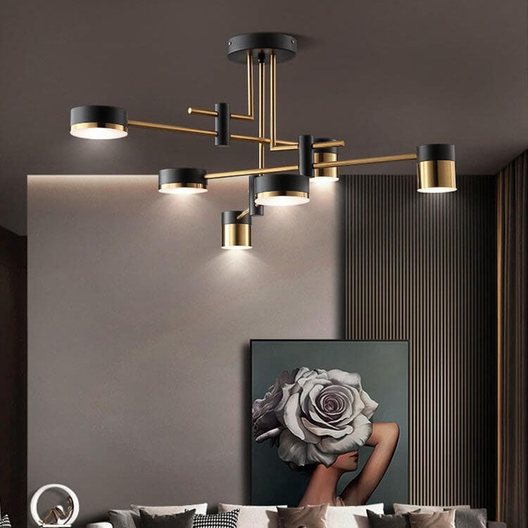 Minimalist 8-Light Semi-Flush Ceiling Light