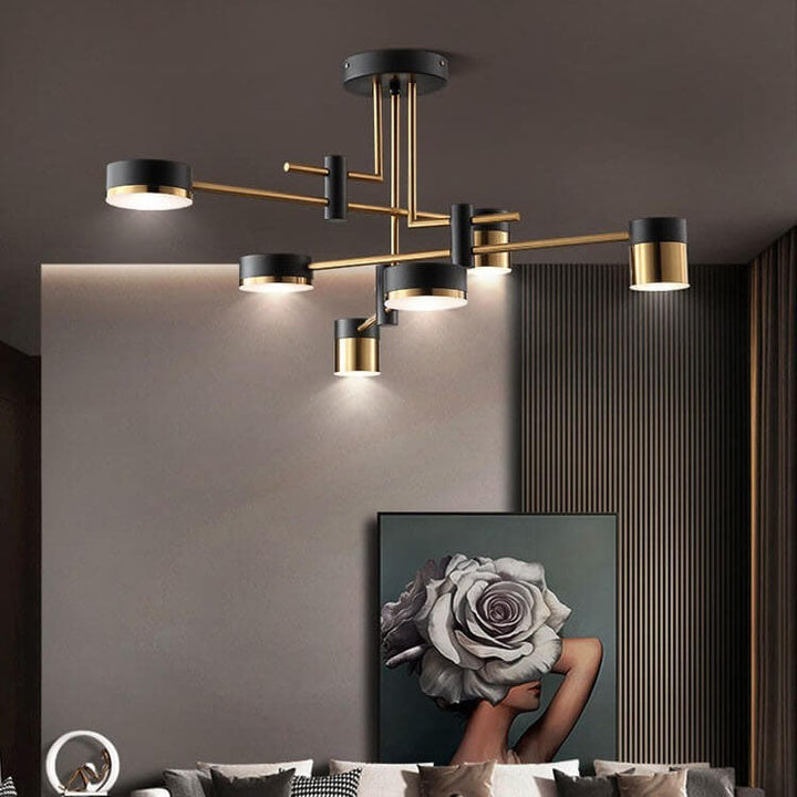 Minimalist 8-Light Semi-Flush Ceiling Light
