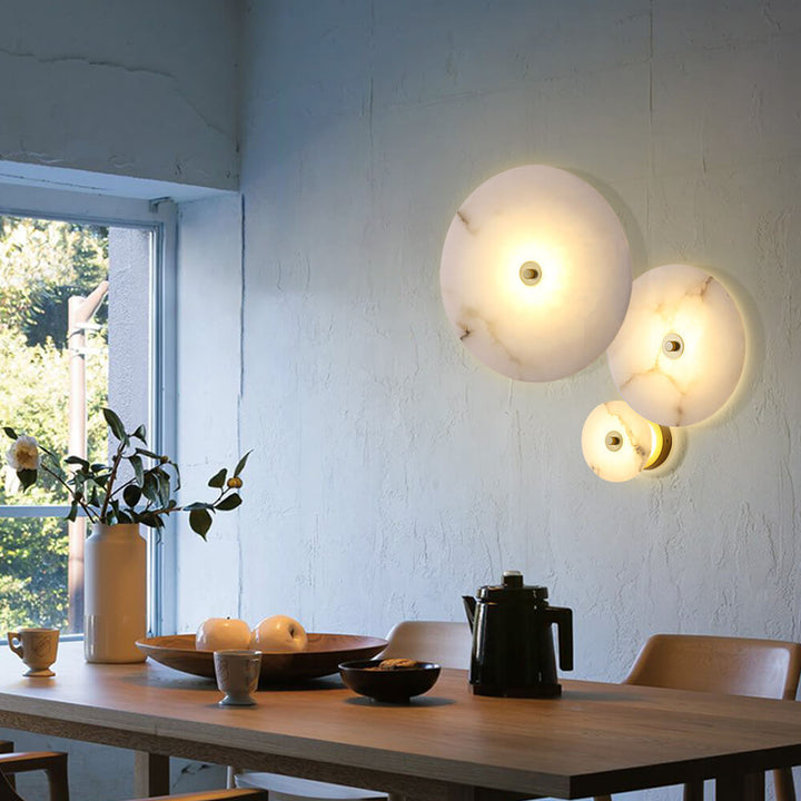 Contemporary Round Marble LED Wall Sconce