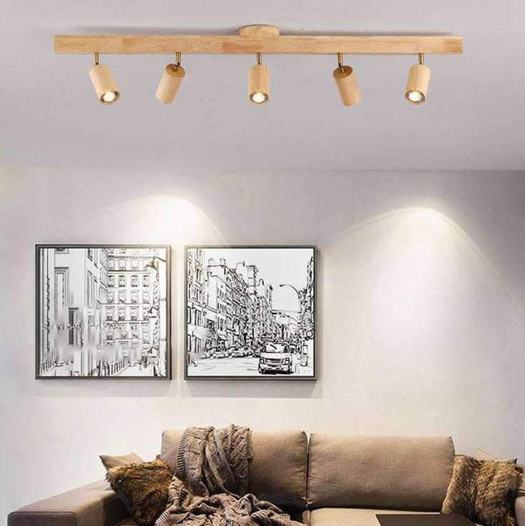 Minimalist Solid Wood LED Track Light