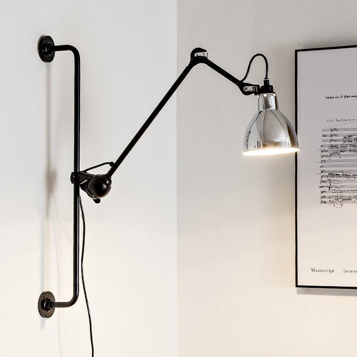 Vintage Industrial Iron Swing Arm Wall Sconce